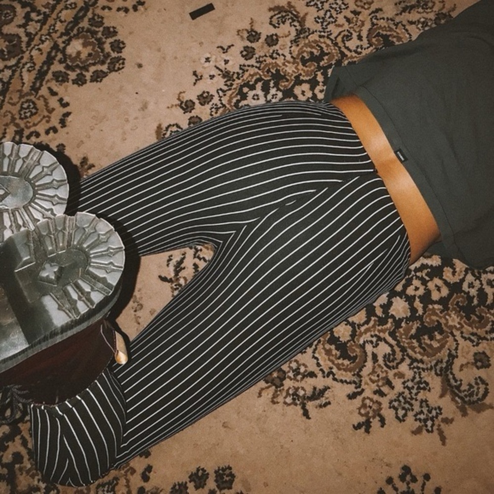 Princess Polly Black and White Striped Skinny Pants